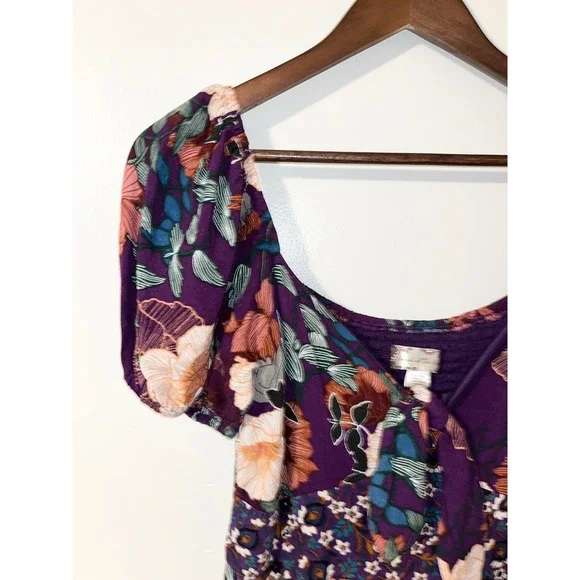 BAND OF THE FREE Livie Floral Print Maxi Dress Ruffle Wrap Smocked Back | Small - Picture 9 of 13